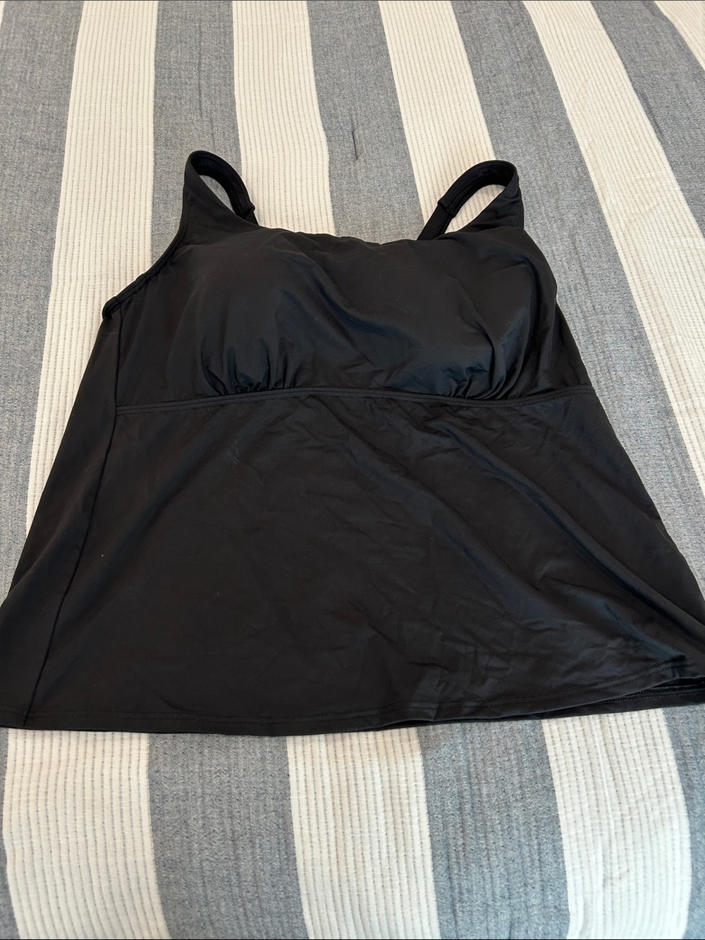 Lands' End Black Tankini Swim Top
